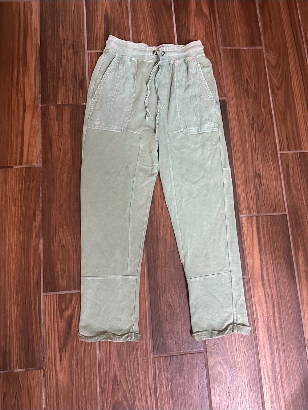 Light Sage Drawstring Waist Jogger Pants